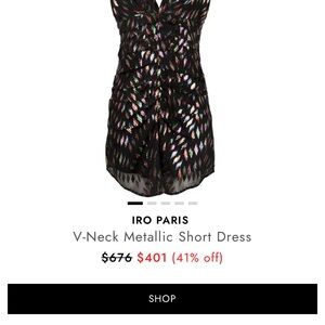 IRO Multicolor Metallic V-Neck Mini Dress